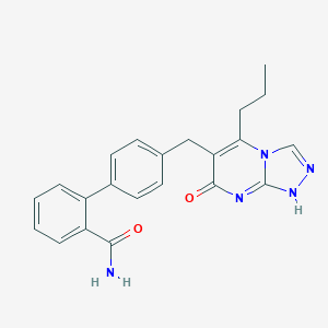 molecular formula C22H21N5O2 B067313 (1,1'-Biphenyl)-2-carboxamide, 4'-((1,7-dihydro-7-oxo-5-propyl-1,2,4-triazolo(4,3-a)pyrimidin-6-yl)methyl)- CAS No. 168152-96-3