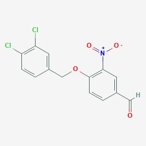 molecular formula C14H9Cl2NO4 B067314 4-[(3,4-二氯苯基)甲氧基]-3-硝基苯甲醛 CAS No. 175136-20-6