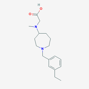 molecular formula C18H28N2O2 B6731428 2-[[1-[(3-Ethylphenyl)methyl]azepan-4-yl]-methylamino]acetic acid 