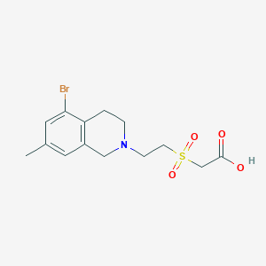 molecular formula C14H18BrNO4S B6731748 2-[2-(5-bromo-7-methyl-3,4-dihydro-1H-isoquinolin-2-yl)ethylsulfonyl]acetic acid 