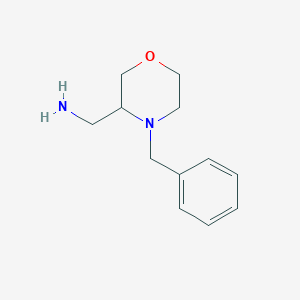 molecular formula C12H18N2O B067324 (4-Benzylmorpholin-3-yl)methanamine CAS No. 169750-73-6