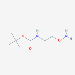 molecular formula C8H18N2O3 B067327 Carbamic acid, [2-(aminooxy)propyl]-, 1,1-dimethylethyl ester (9CI) CAS No. 161490-89-7