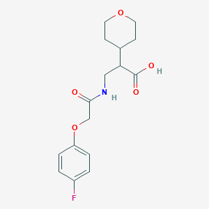 molecular formula C16H20FNO5 B6733583 3-[[2-(4-Fluorophenoxy)acetyl]amino]-2-(oxan-4-yl)propanoic acid 