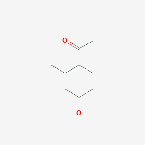 molecular formula C9H12O2 B067338 2-Cyclohexen-1-one, 4-acetyl-3-methyl-(9CI) CAS No. 194808-25-8