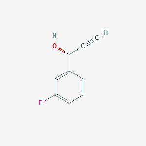 molecular formula C9H7FO B067346 (1R)-1-(3-Fluorophenyl)prop-2-yn-1-ol CAS No. 179249-17-3