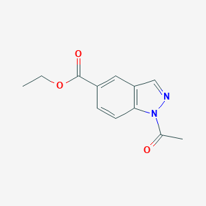 molecular formula C12H12N2O3 B067366 Ethyl 1-acetyl-1H-indazole-5-carboxylate CAS No. 192944-50-6