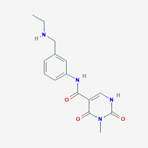 molecular formula C15H18N4O3 B6737128 N-[3-(ethylaminomethyl)phenyl]-3-methyl-2,4-dioxo-1H-pyrimidine-5-carboxamide 