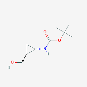 molecular formula C9H17NO3 B067382 Carbamic acid, [2-(hydroxymethyl)cyclopropyl]-, 1,1-dimethylethyl ester, (1S- CAS No. 177472-48-9