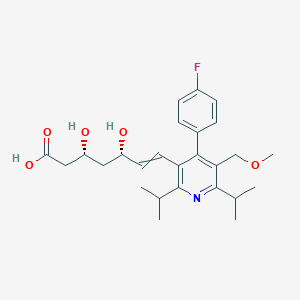 molecular formula C26H34FNO5 B067398 (3R,5S)-7-[4-(4-fluorophenyl)-5-(methoxymethyl)-2,6-di(propan-2-yl)-3-pyridinyl]-3,5-dihydroxy-6-heptenoic acid CAS No. 159813-78-2