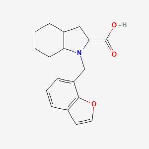 molecular formula C18H21NO3 B6740354 1-(1-Benzofuran-7-ylmethyl)-2,3,3a,4,5,6,7,7a-octahydroindole-2-carboxylic acid 