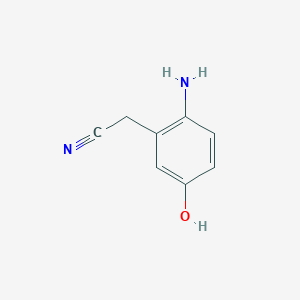 molecular formula C8H8N2O B067405 (2-Amino-5-hydroxyphenyl)acetonitrile CAS No. 161368-64-5