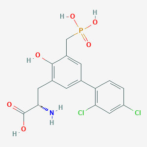 molecular formula C16H16Cl2NO6P B067422 (2S)-2-amino-3-[2',4'-dichloro-4-hydroxy-5-(phosphonomethyl)biphenyl-3-yl]propanoic acid CAS No. 174575-40-7