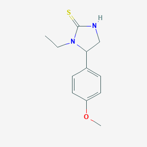 molecular formula C12H16N2OS B067426 1-Ethyl-5-(4-methoxyphenyl)-2-imidazolidinethione CAS No. 186424-07-7