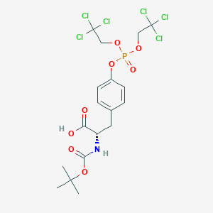 molecular formula C18H22Cl6NO8P B067433 (2S)-3-[4-[Bis(2,2,2-trichloroethoxy)phosphoryloxy]phenyl]-2-[(2-methylpropan-2-yl)oxycarbonylamino]propanoic acid CAS No. 162518-54-9