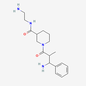 molecular formula C18H28N4O2 B6743387 N-(2-aminoethyl)-1-(3-amino-2-methyl-3-phenylpropanoyl)piperidine-3-carboxamide 