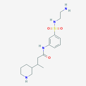 molecular formula C17H28N4O3S B6743388 N-[3-(2-aminoethylsulfamoyl)phenyl]-3-piperidin-3-ylbutanamide 