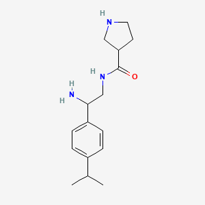 molecular formula C16H25N3O B6743414 N-[2-amino-2-(4-propan-2-ylphenyl)ethyl]pyrrolidine-3-carboxamide 
