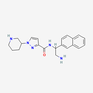 molecular formula C21H25N5O B6743481 N-(2-amino-1-naphthalen-2-ylethyl)-1-piperidin-3-ylpyrazole-3-carboxamide 