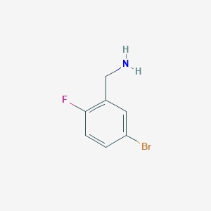 molecular formula C7H7BrFN B067449 (5-Bromo-2-fluorophenyl)methanamine CAS No. 190656-34-9