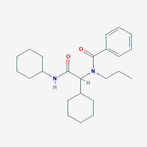 molecular formula C24H36N2O2 B067453 N-[1-Cyclohexyl-2-(cyclohexylamino)-2-oxoethyl]-N-propylbenzamide CAS No. 189077-34-7