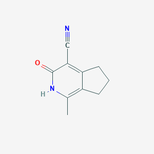 molecular formula C10H10N2O B6746586 3-hydroxy-1-methyl-5H,6H,7H-cyclopenta[c]pyridine-4-carbonitrile 