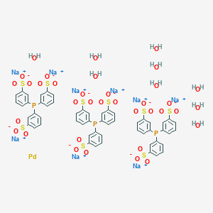 molecular formula C54H54Na9O36P3PdS9 B067467 Nonasodium;3-bis(3-sulfonatophenyl)phosphanylbenzenesulfonate;palladium;nonahydrate CAS No. 176483-72-0
