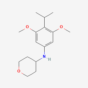 molecular formula C16H25NO3 B6746990 N-(3,5-dimethoxy-4-propan-2-ylphenyl)oxan-4-amine 