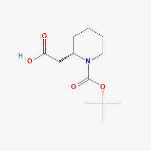 molecular formula C12H21NO4 B067470 (S)-2-(1-(tert-Butoxycarbonyl)piperidin-2-yl)acetic acid CAS No. 159898-10-9