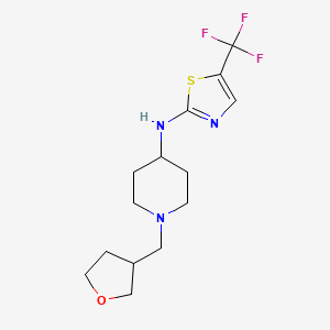 molecular formula C14H20F3N3OS B6747003 N-[1-(oxolan-3-ylmethyl)piperidin-4-yl]-5-(trifluoromethyl)-1,3-thiazol-2-amine 