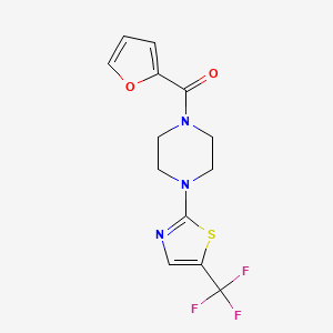 molecular formula C13H12F3N3O2S B6747063 Furan-2-yl-[4-[5-(trifluoromethyl)-1,3-thiazol-2-yl]piperazin-1-yl]methanone 