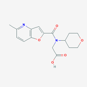 molecular formula C16H18N2O5 B6747074 2-[(5-Methylfuro[3,2-b]pyridine-2-carbonyl)-(oxan-4-yl)amino]acetic acid 