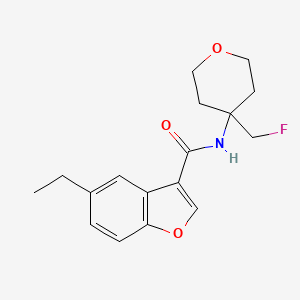 molecular formula C17H20FNO3 B6747220 5-ethyl-N-[4-(fluoromethyl)oxan-4-yl]-1-benzofuran-3-carboxamide 