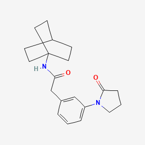 molecular formula C20H26N2O2 B6747232 N-(1-bicyclo[2.2.2]octanyl)-2-[3-(2-oxopyrrolidin-1-yl)phenyl]acetamide 