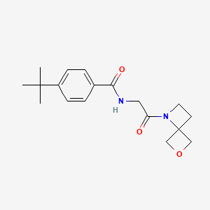 molecular formula C18H24N2O3 B6747280 4-tert-butyl-N-[2-(6-oxa-1-azaspiro[3.3]heptan-1-yl)-2-oxoethyl]benzamide 