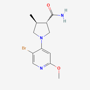 molecular formula C12H16BrN3O2 B6747331 (3S,4S)-1-(5-bromo-2-methoxypyridin-4-yl)-4-methylpyrrolidine-3-carboxamide 