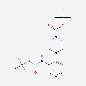 molecular formula C20H31N3O4 B6747401 Tert-butyl 4-[2-[(2-methylpropan-2-yl)oxycarbonylamino]phenyl]piperazine-1-carboxylate 