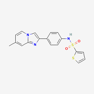 molecular formula C18H15N3O2S2 B6747483 N-(4-(7-methylimidazo[1,2-a]pyridin-2-yl)phenyl)thiophene-2-sulfonamide 