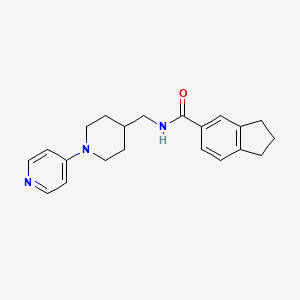 molecular formula C21H25N3O B6747590 N-[(1-pyridin-4-ylpiperidin-4-yl)methyl]-2,3-dihydro-1H-indene-5-carboxamide 