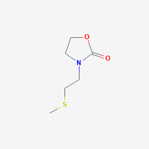 molecular formula C6H11NO2S B6747615 3-(2-Methylsulfanylethyl)-1,3-oxazolidin-2-one 