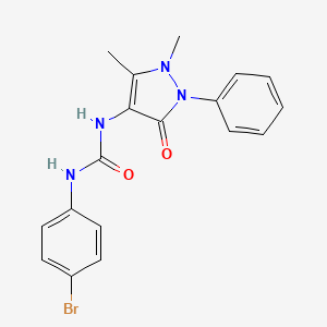 molecular formula C18H17BrN4O2 B6747679 N-(4-bromophenyl)-N'-(1,5-dimethyl-3-oxo-2-phenyl-2,3-dihydro-1H-pyrazol-4-yl)urea 