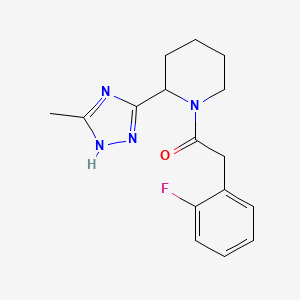 molecular formula C16H19FN4O B6747694 2-(2-fluorophenyl)-1-[2-(5-methyl-4H-1,2,4-triazol-3-yl)piperidino]-1-ethanone 