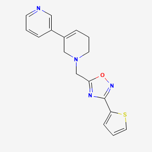 molecular formula C17H16N4OS B6747834 5-[(5-pyridin-3-yl-3,6-dihydro-2H-pyridin-1-yl)methyl]-3-thiophen-2-yl-1,2,4-oxadiazole 