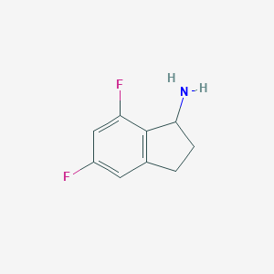 molecular formula C9H9F2N B067495 5,7-Difluoro-2,3-dihydro-1H-inden-1-amine CAS No. 173998-72-6