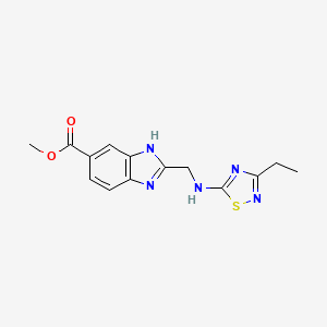 molecular formula C14H15N5O2S B6750599 methyl 2-[[(3-ethyl-1,2,4-thiadiazol-5-yl)amino]methyl]-3H-benzimidazole-5-carboxylate 