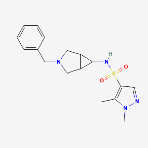molecular formula C17H22N4O2S B6750763 N-(3-benzyl-3-azabicyclo[3.1.0]hexan-6-yl)-1,5-dimethylpyrazole-4-sulfonamide 