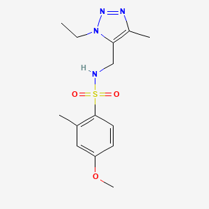 molecular formula C14H20N4O3S B6750815 N-[(3-ethyl-5-methyltriazol-4-yl)methyl]-4-methoxy-2-methylbenzenesulfonamide 