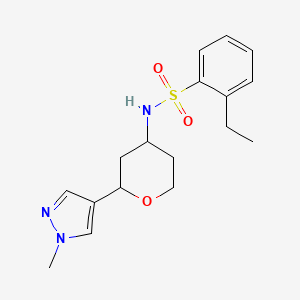 molecular formula C17H23N3O3S B6750856 2-ethyl-N-[2-(1-methylpyrazol-4-yl)oxan-4-yl]benzenesulfonamide 