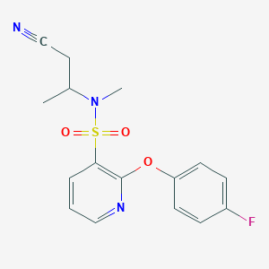 molecular formula C16H16FN3O3S B6750909 N-(1-cyanopropan-2-yl)-2-(4-fluorophenoxy)-N-methylpyridine-3-sulfonamide 