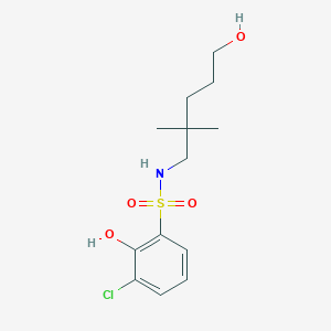molecular formula C13H20ClNO4S B6750916 3-chloro-2-hydroxy-N-(5-hydroxy-2,2-dimethylpentyl)benzenesulfonamide 