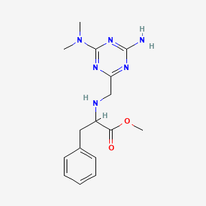 molecular formula C16H22N6O2 B6750931 Methyl 2-[[4-amino-6-(dimethylamino)-1,3,5-triazin-2-yl]methylamino]-3-phenylpropanoate 